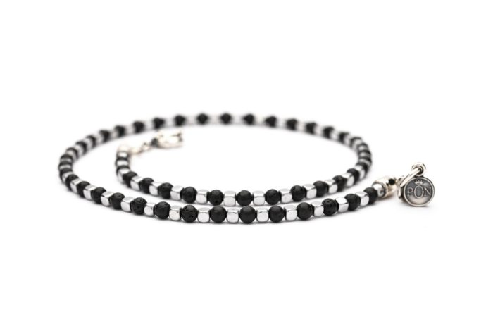 Portonovo Collana Cubetto Argento - Castone Cubo - Serie Stone - Unisex