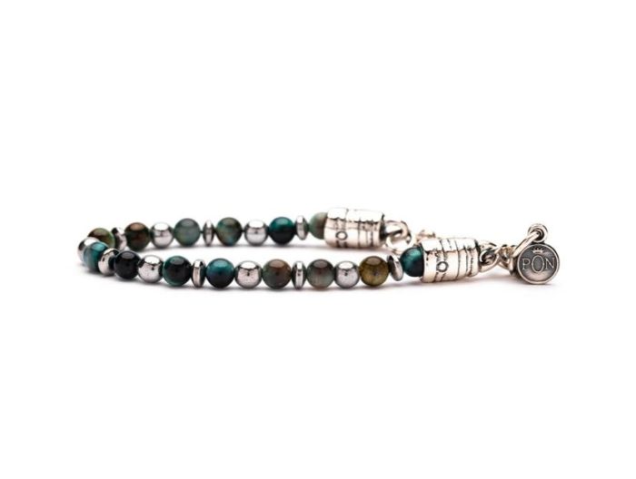 Portonovo Classic Petrolio Ematite Argento - Castone Classic - Giro Singolo - Uomo